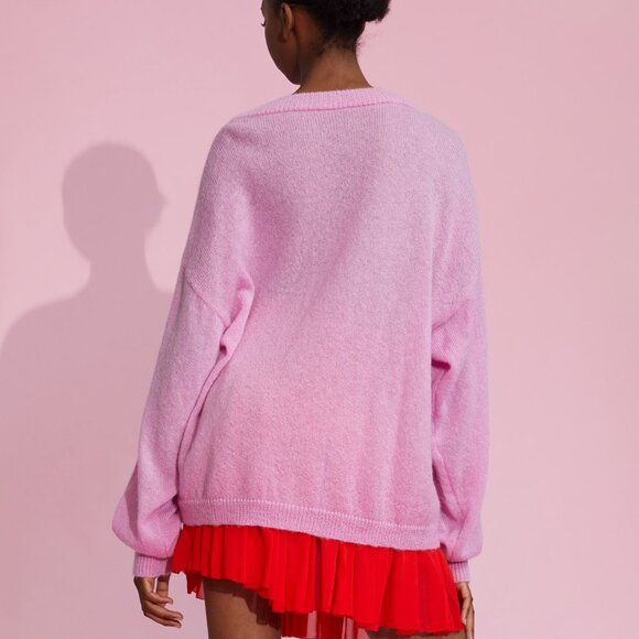 Cynthia Rowley Oversized Intarsia Cardigan Sweater / Pre-Owne / Size Large - Picture 3 of 8